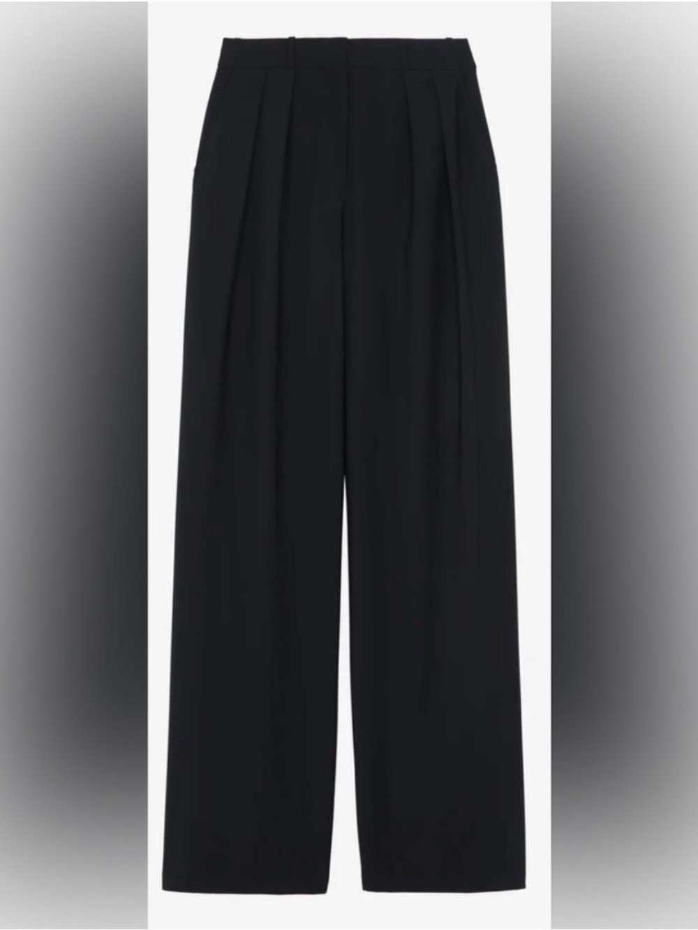 Frankie Shop Wide Leg Black Pleated Trousers - Women's Pants